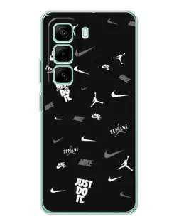 Чехол для Infinix Hot 50 Pro Plus с картинкой «Nike Black Pattern»