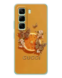 Чехол для Infinix Hot 50 Pro Plus с картинкой «Gucci — золотые бабочки» Чехол для Infinix Hot 50 Pro Plus с картинкой «Gucci — золотые бабочки»