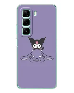Чехол для Infinix Hot 50 Pro Plus с картинкой «Kuromi на лиловом фоне»