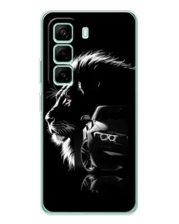 Чехол для Infinix Hot 50 Pro Plus с картинкой «BMW и лев»