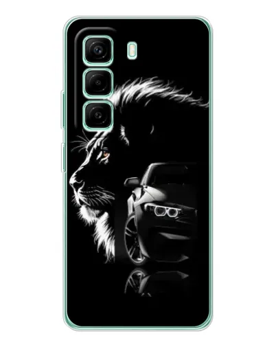 Чехол для Infinix Hot 50 Pro Plus с картинкой «BMW и лев» Чехол для Infinix Hot 50 Pro Plus с картинкой «BMW и лев»