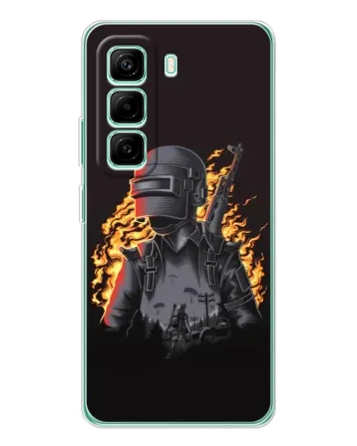 Чехол для Infinix Hot 50 Pro Plus с картинкой «PUBG — огненный силуэт» Чехол для Infinix Hot 50 Pro Plus с картинкой «PUBG — огненный силуэт»
