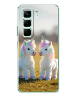 Чехол для Infinix Hot 50 Pro Plus с картинкой «Пара единорогов»