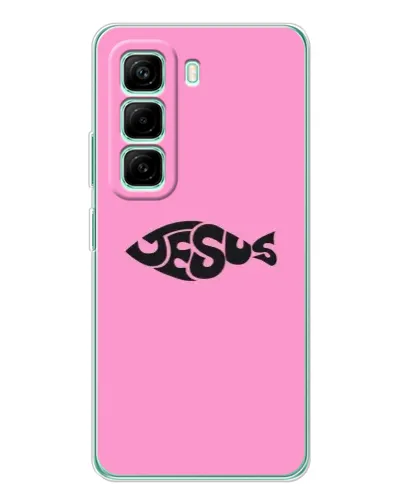 Чехол для Infinix Hot 50 Pro Plus с картинкой «Розовый символ  Jesus»