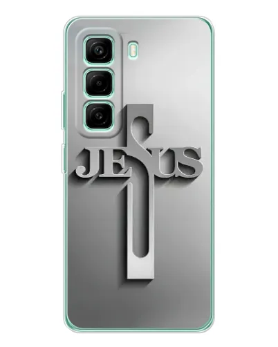 Чохол для Infinix Hot 50 Pro Plus з картинкою «Металевий хрест Jesus» Чохол для Infinix Hot 50 Pro Plus з картинкою «Металевий хрест Jesus»