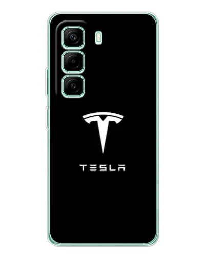 Чехол для Infinix Hot 50 Pro Plus с картинкой «Tesla White Logo» Чехол для Infinix Hot 50 Pro Plus с картинкой «Tesla White Logo»