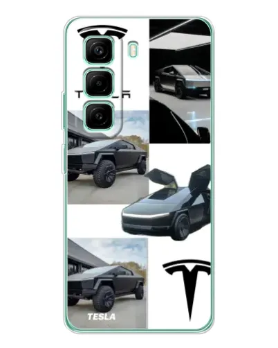 Чехол для Infinix Hot 50 Pro Plus с картинкой «Коллаж Cybertruck Tesla» Чехол для Infinix Hot 50 Pro Plus с картинкой «Коллаж Cybertruck Tesla»