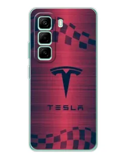 Чехол для Infinix Hot 50 Pro Plus с картинкой «Тесла красный карбон»