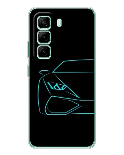 Чехол для Infinix Hot 50 Pro Plus с картинкой «Голубой силуэт Lamborghini» Чехол для Infinix Hot 50 Pro Plus с картинкой «Голубой силуэт Lamborghini»
