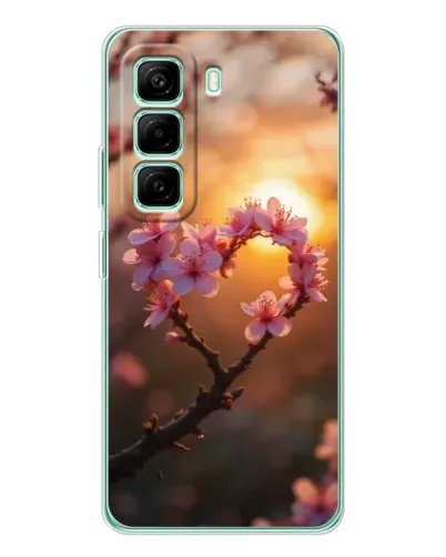 Чехол для Infinix Hot 50 Pro Plus с картинкой «Розовый цвет сердце на фоне заката» Чехол для Infinix Hot 50 Pro Plus с картинкой «Розовый цвет сердце на фоне заката»