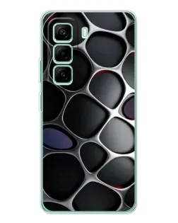 Чехол для Infinix Hot 50 Pro Plus с картинкой «Объемная темная решетка»