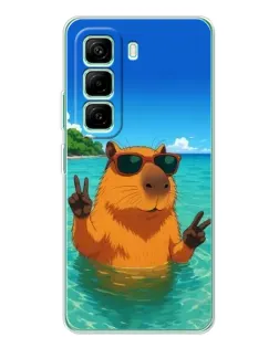 Чехол для Infinix Hot 50 Pro Plus с картинкой «Морская капибара»
