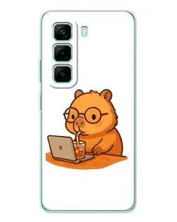 Чехол для Infinix Hot 50 Pro Plus с картинкой «Капибара с ноутбуком»