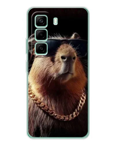 Чехол для Infinix Hot 50 Pro Plus с картинкой «Капибара золотая цепь»