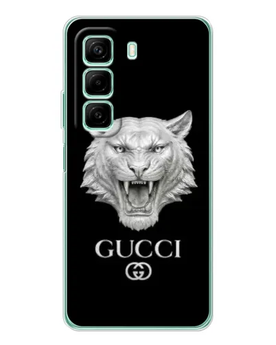 Чехол для Infinix Hot 50 Pro с картинкой «Gucci — серебряный лев» Чехол для Infinix Hot 50 Pro с картинкой «Gucci — серебряный лев»