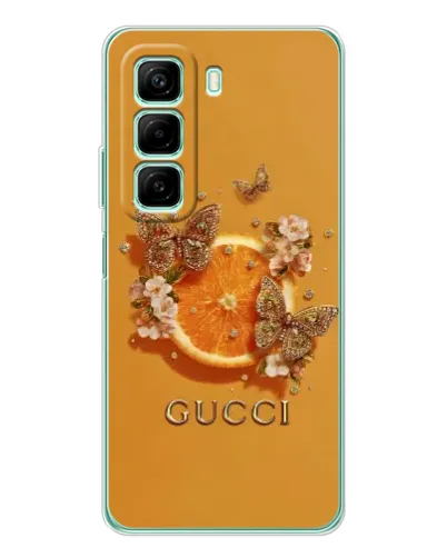 Чехол для Infinix Hot 50 Pro с картинкой «Gucci — золотые бабочки» Чехол для Infinix Hot 50 Pro с картинкой «Gucci — золотые бабочки»