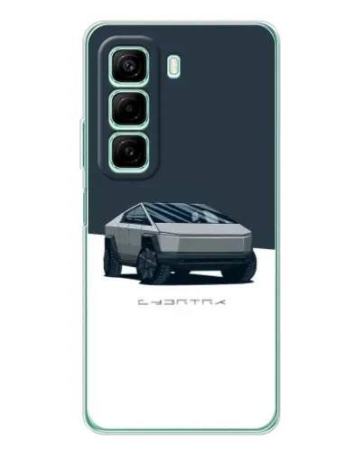 Чехол для Infinix Hot 50 Pro с картинкой «Серебристый Cybertruck Tesla»