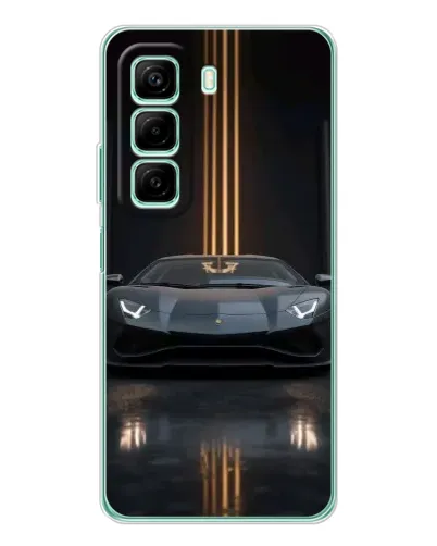 Чехол для Infinix Hot 50 Pro с картинкой «Lamborghini золотые линии»