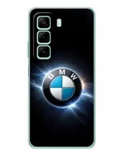 Чехол для Infinix Hot 50 с картинкой «BMW — неоновое сияние»