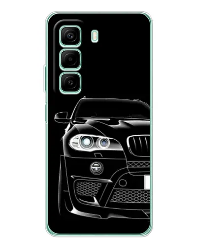 Чехол для Infinix Hot 50 с картинкой «Темный силуэт BMW»