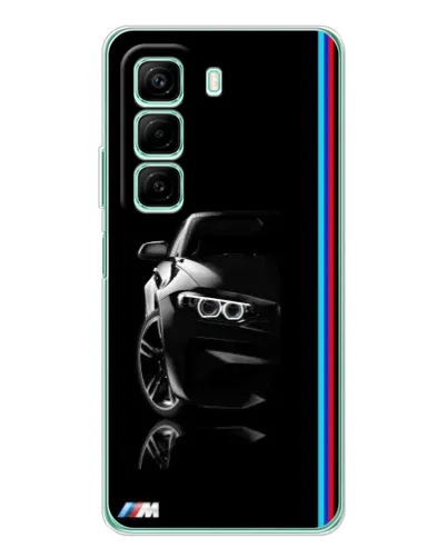 Чехол для Infinix Hot 50 с картинкой «Силуэт BMW в темноте»