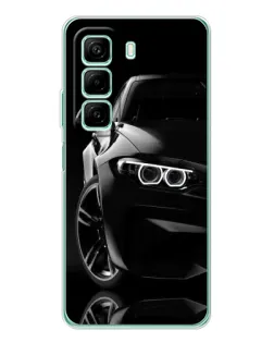 Чехол для Infinix Hot 50 с картинкой «Черная BMW — профиль»