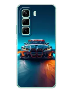 Чехол для Infinix Hot 50 с картинкой «BMW — огни неона»