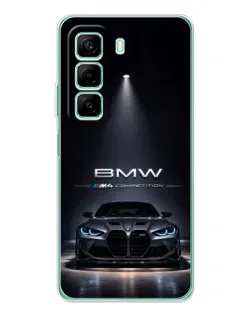 Чехол для Infinix Hot 50 с картинкой «BMW сквозь ночной город»