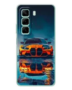 Чехол для Infinix Hot 50 с картинкой «BMW — золотая эмблема»