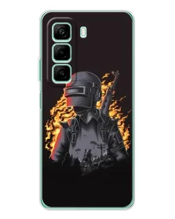 Чехол для Infinix Hot 50 с картинкой «PUBG — огненный силуэт»