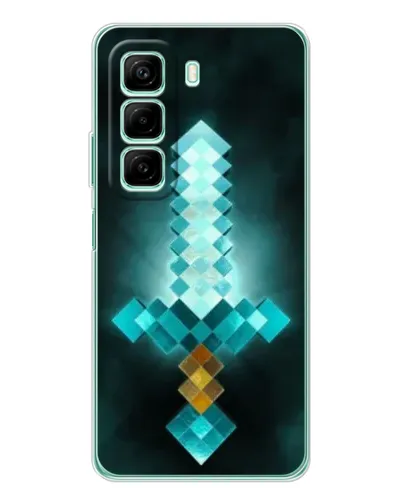 Чехол для Infinix Hot 50 с картинкой «Алмазный меч неон»