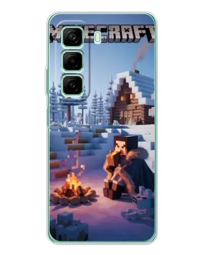 Чехол для Infinix Hot 50 с картинкой «Зимний Minecraft»