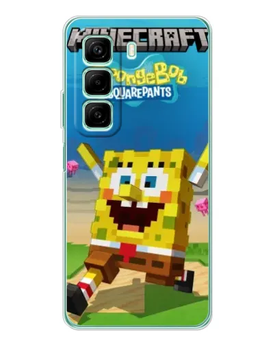 Чохол для Infinix Hot 50 з картинкою «Губка Боб Minecraft» Чохол для Infinix Hot 50 з картинкою «Губка Боб Minecraft»