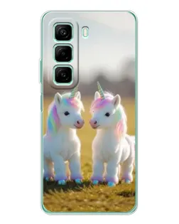 Чехол для Infinix Hot 50 с картинкой «Пара единорогов»