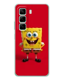 Чехол для Infinix Hot 50 с картинкой «Спанч Боб на красном»