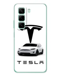 Чехол для Infinix Hot 50 с картинкой «Tesla White Style»