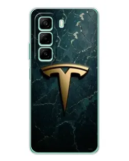 Чехол для Infinix Hot 50 с картинкой «Мраморная Tesla Gold»