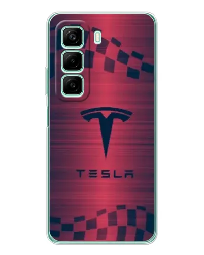 Чехол для Infinix Hot 50 с картинкой «Тесла красный карбон» Чехол для Infinix Hot 50 с картинкой «Тесла красный карбон»