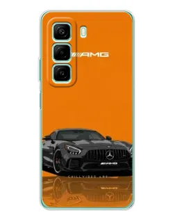 Чехол для Infinix Hot 50 с картинкой «Оранжевый Mercedes AMG»