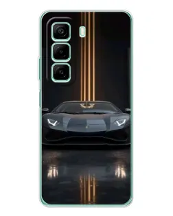 Чехол для Infinix Hot 50 с картинкой «Lamborghini золотые линии»