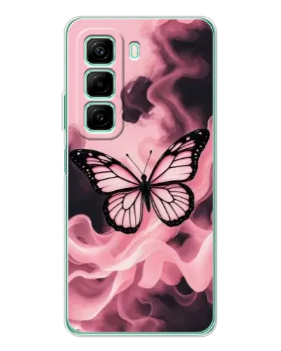 Чехол для Infinix Hot 50 с картинкой «Бабочка в дыму»