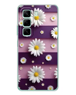 Чехол для Infinix Hot 50 с картинкой «Ромашки на фиолетовом»
