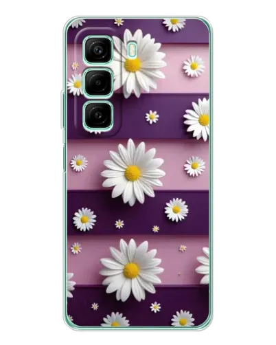 Чехол для Infinix Hot 50 с картинкой «Ромашки на фиолетовом»