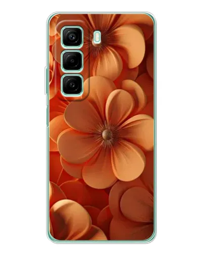 Чехол для Infinix Hot 50 с картинкой «Оранжевый макро цветок»