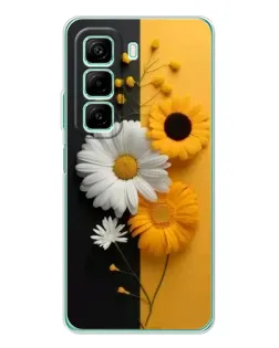 Чехол для Infinix Hot 50 с картинкой «Подсолнух и ромашка»