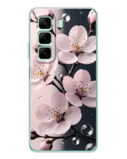 Чехол для Infinix Hot 50 с картинкой «Нежная сакура и капли»
