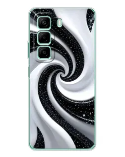 Чехол для Infinix Hot 50 с картинкой «Черно-белая спираль»