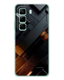 Чехол для Infinix Hot 50 с картинкой «Черные геометрические блоки»