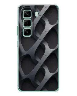 Чехол для Infinix Hot 50 с картинкой «Объемное серое плетение»