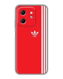 Чехол для Infinix Hot 50i с картинкой «Красный минимализм Adidas»